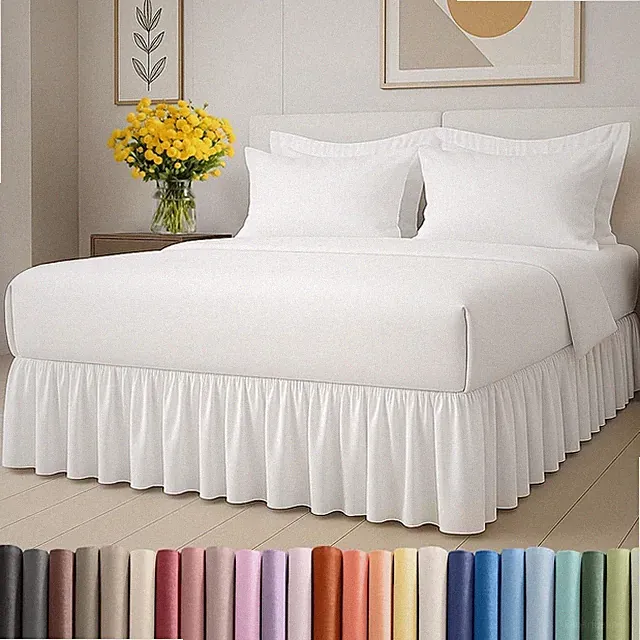 Bedskirt King Size Ruffle - 12 inch Drop Dust Ruffle Bed Skirt with Platform