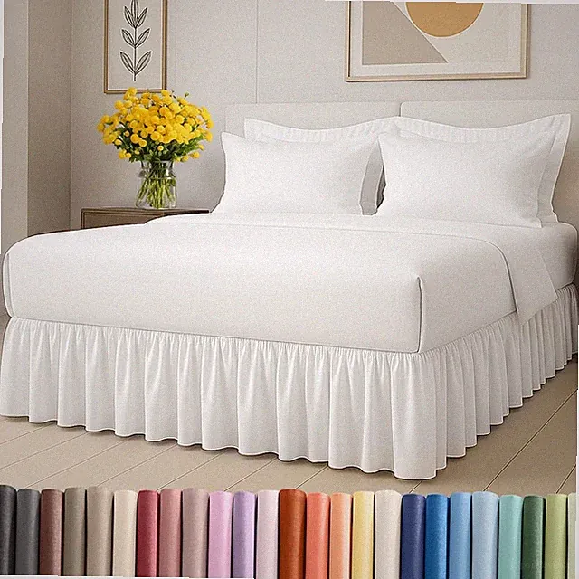 Bedskirt King Size Ruffle - 15 inch Drop Dust Ruffle Bed Skirt with Platform...