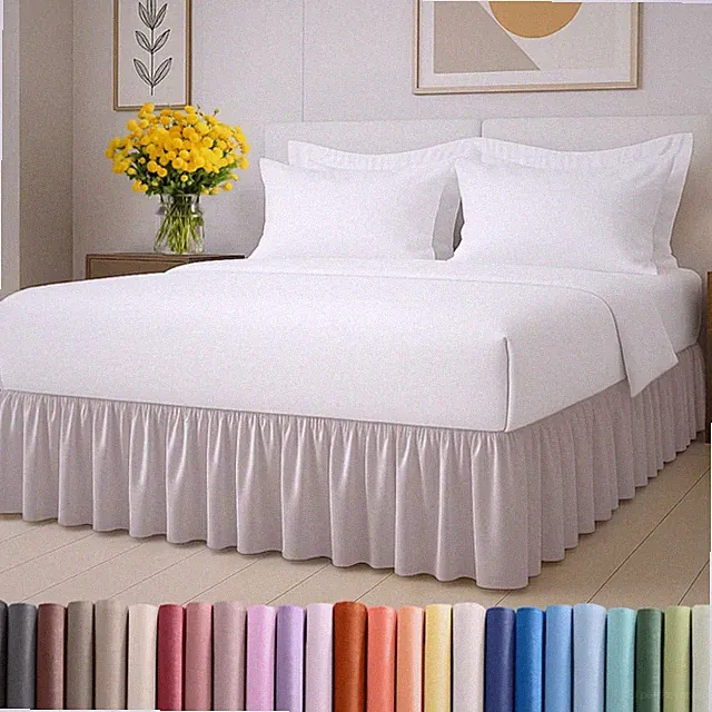 Bedskirt King Size Ruffle - 18 inch Drop Dust Ruffle Bed Skirt with Platform...