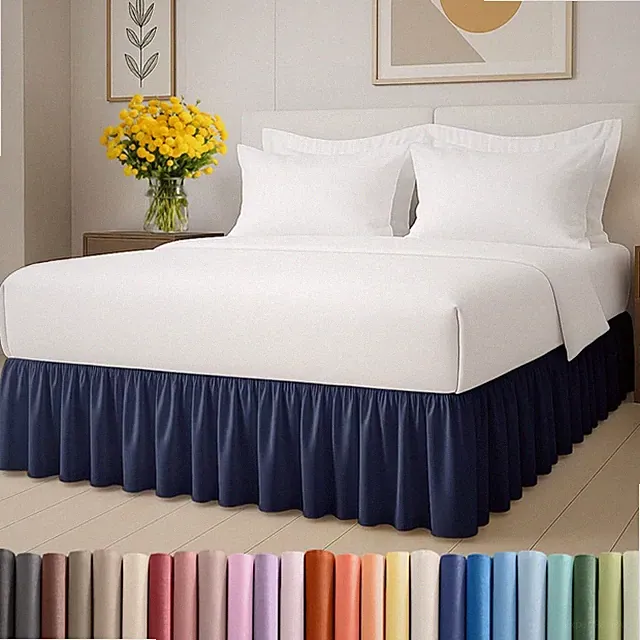 Bedskirt Queen Size Ruffle - 18 inch Drop Dust Ruffle Bed Skirt with Platform...