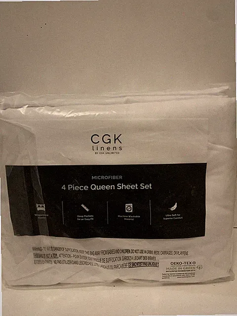 CGK Unlimited 4 Piece Queen Sheet Set New In Bag