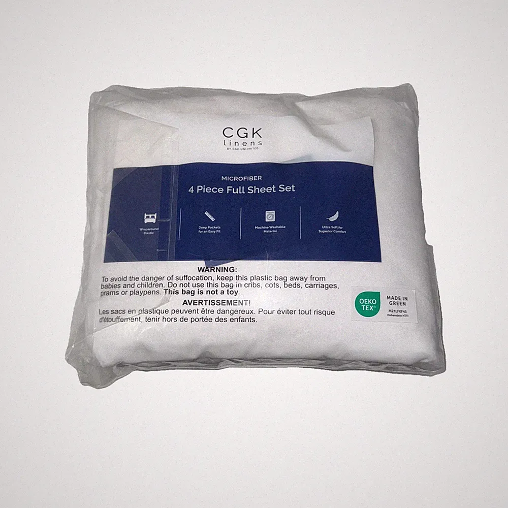 CGK Unlimited 8541811754 Luxury Bed Sheet Set - 4 Piece, White