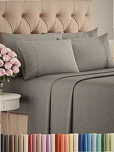 CGK UNLIMITED KING 6 PIECE HOTEL SLEEPS 1 FLAT 1 FITTED 4 PILLOWCASES - GREY