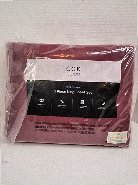 CGK Unlimited Linens 4 Piece Microfiber King Sheet Set Maroon/Red
