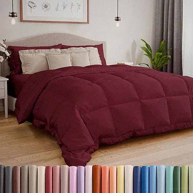 Cgk Unlimited Queen Size Burgundy Alternative Down Comforter - Warm Lightweight