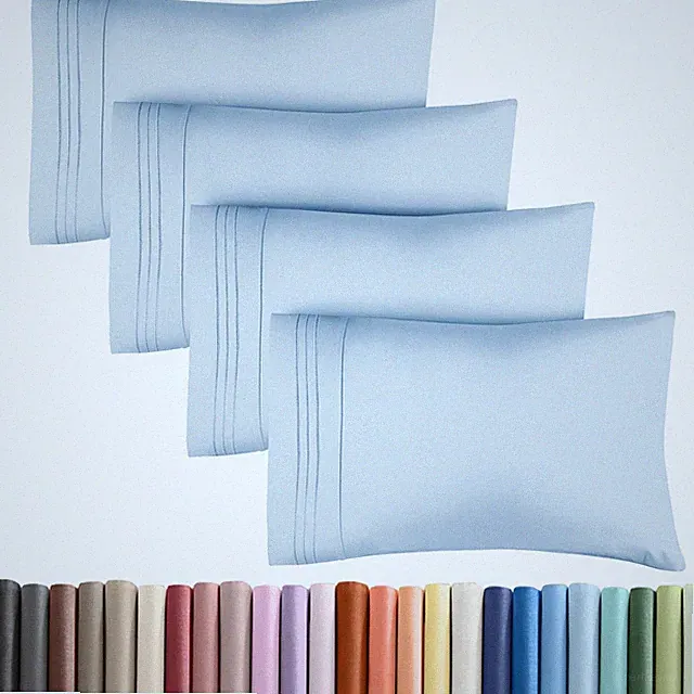 CGK Unlimited Queen Size Microfiber Pillowcase Set of 4 - Soft, Premium Quali...