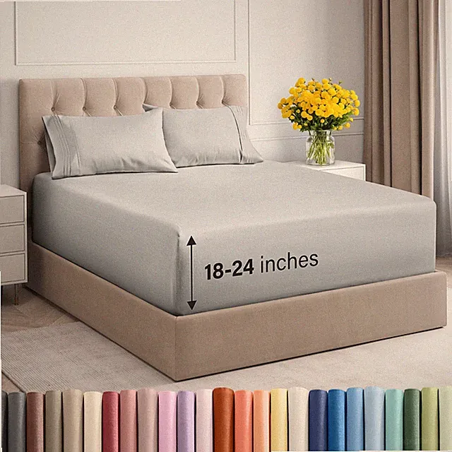 Extra Deep Pocket 4 Piece Sheet Set, Soft Bed Sheets by CGK Linens