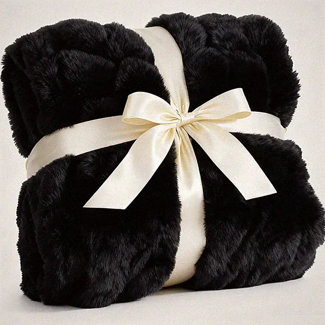 Fluffy Blanket Throw Size - Faux Fur Throw for Couch or Bed - Ultra Plush Sof...