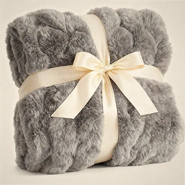Fluffy Throw Blanket Twin Size - Faux Fur Throw for Couch or Bed - Ultra Plush S