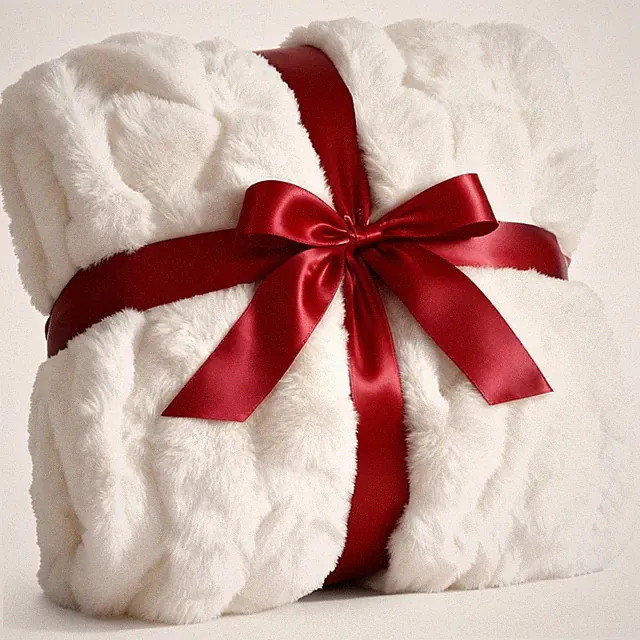 Fluffy Throw Bubble Blanket King Size - Faux Fur Throw for Couch or Bed - Plu...