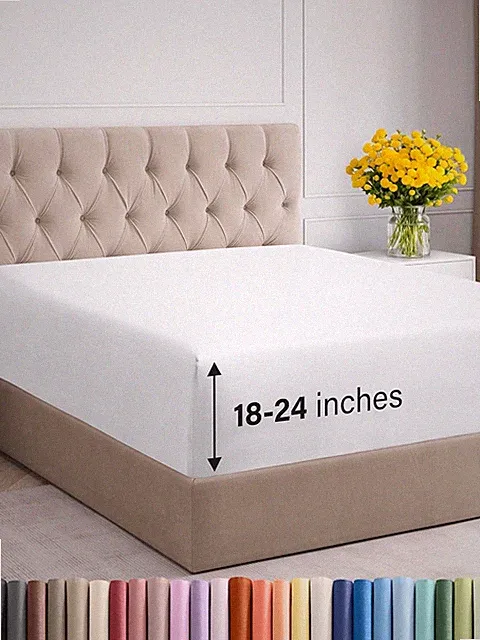 Hotel Luxury Single Bed Sheet - Easily fits 18-inch to 24-inch mattresses