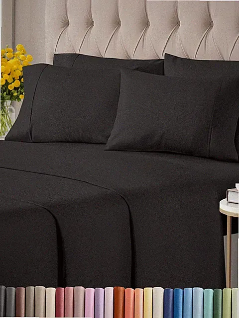 King 6 Piece Sheet Set - Breathable & Cooling Bed Sheets - Hotel Luxury Bed S...