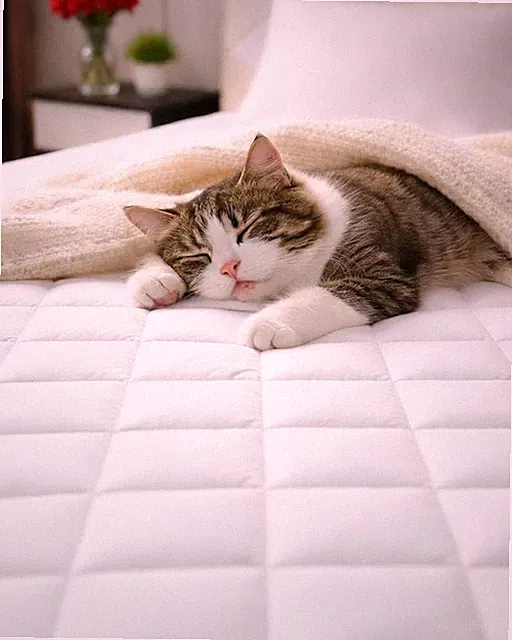 Mattress Pad Protector Quilted Elastic Fitted Queen Size White 8-16 Inch Pockets