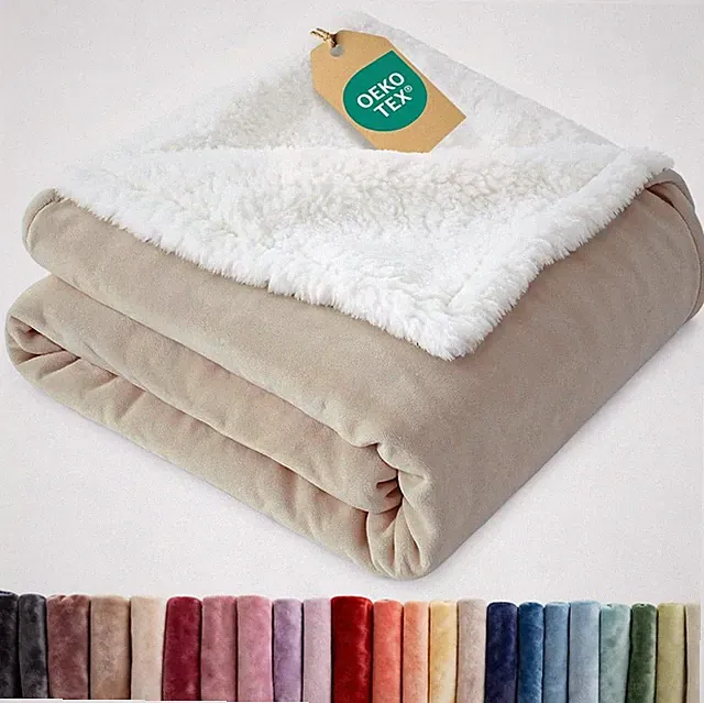 Sherpa Fleece Blanket King Size - Reversible Sherpa Fleece King Blanket - Sup...
