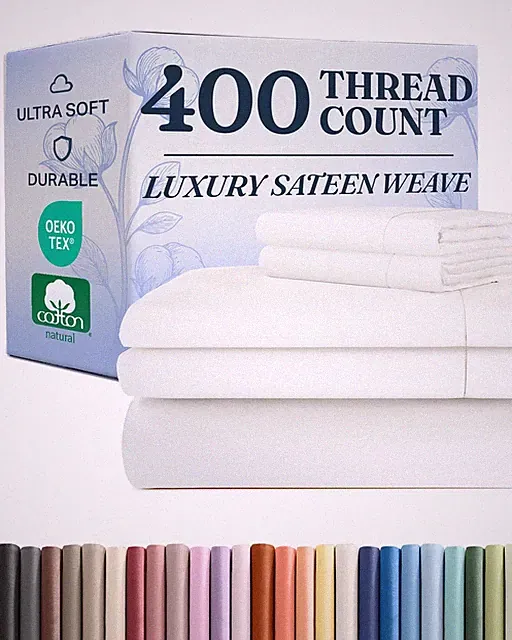 Split King Sheet Set - 100% Cotton Sheets - 5 Piece Split King Size Cotton Be...
