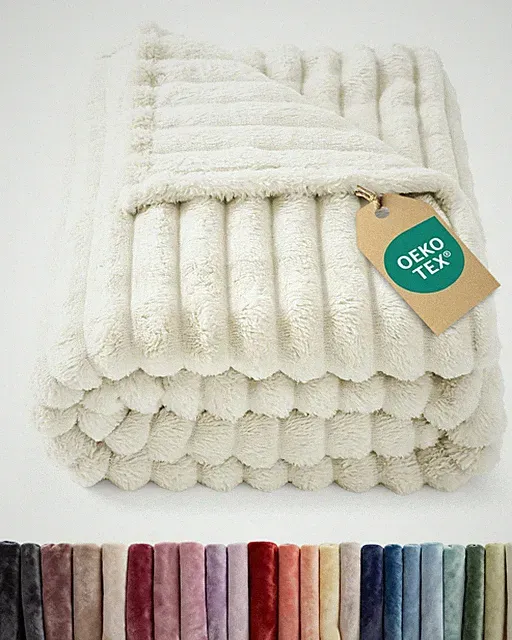 Super Soft Fleece Blanket King Size - (90" x 108"), 07 - Ivory