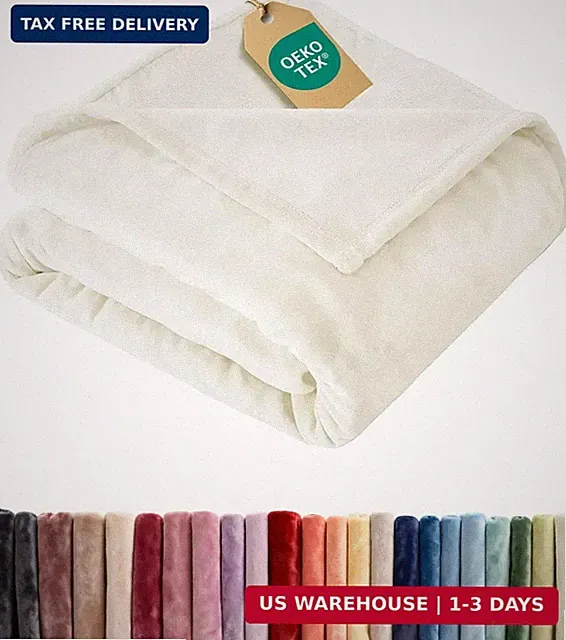Ultra Soft Fleece Blanket Throw Size - Flannel Fleece Luxury Throw Blanket - Lig