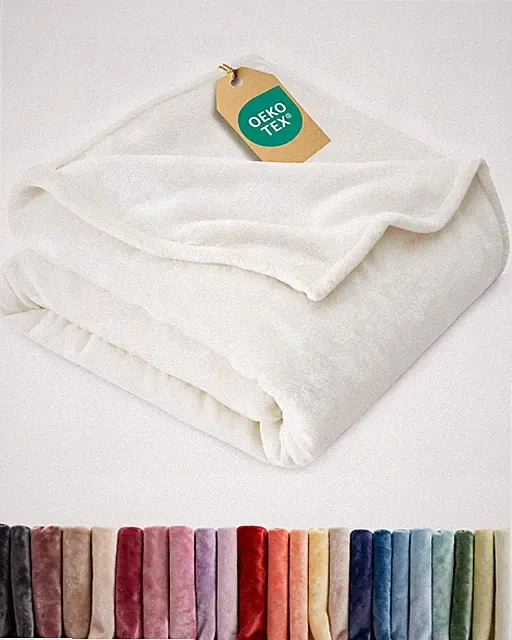 Ultra Soft Fleece Blanket Twin Size - Flannel (60" x 80"), 01 - White